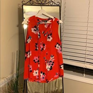 Stitch Fix Market & Spruce Floral Red Tank Top